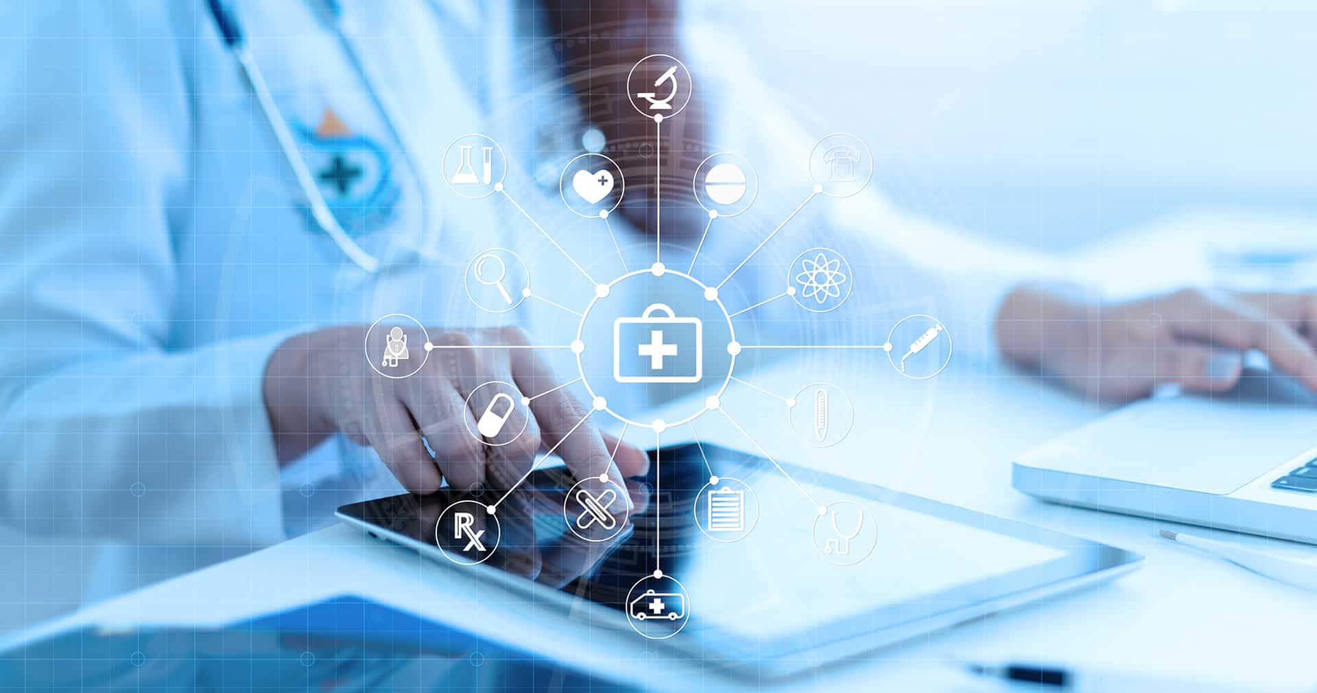 Healthcare professional using digital tools to manage patient data